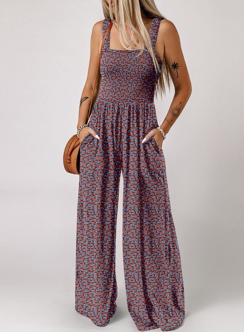 Dokotoo Womens Oversized Purple Jumpsuits for Women Overalls Loose Casual Wide Leg One Piece Sleeveless Printed Jumpsuit Long Pant Rompers with Pockets 2026 Fashion XX-Large - Image 2