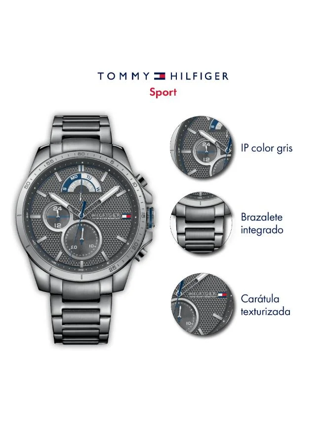 Tommy Hilfiger  Men's Multifunction Watch, Grey Dial, Grey Stainless Steel Strap for Men | Best Price UAE