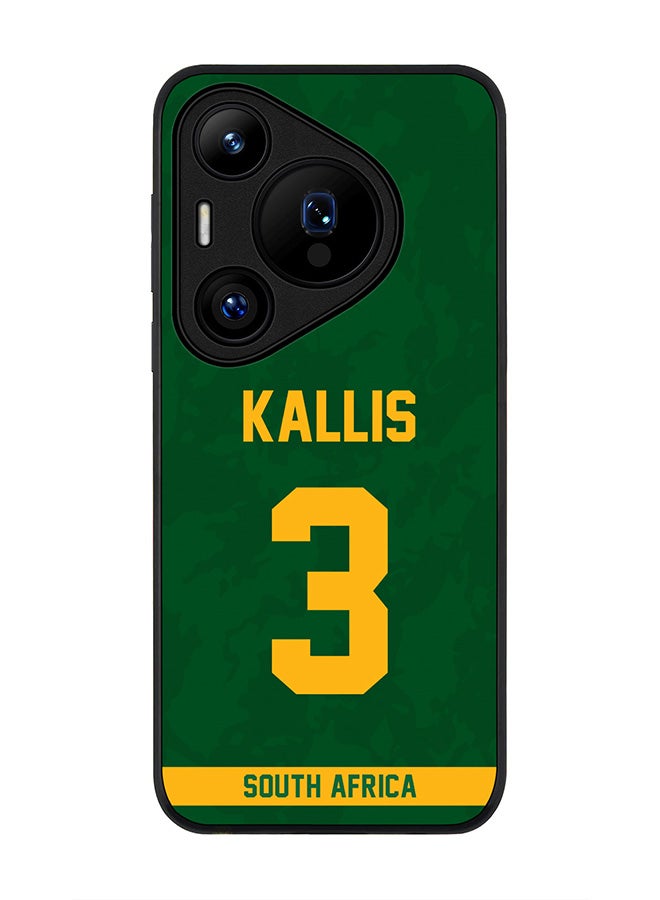 Stylizedd Rugged Black edge case for Huawei Pura 70, Slim fit Soft Case Flexible Anti Drop TPU Gel Thin Cover - Team South Africa Jacques Kallis, Jersey No 3 - Image 1