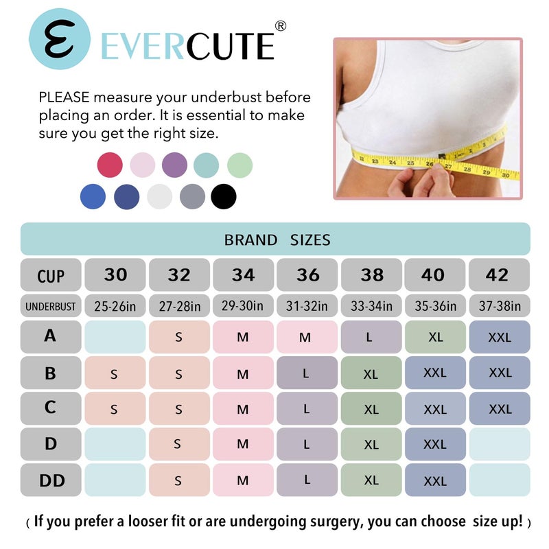 Evercute Adjustable Sports Bras for Women 3/4 Pack Racerback High Support Bras Padded Workout Bras Seamless Yoga Athletic Bra - Image 4