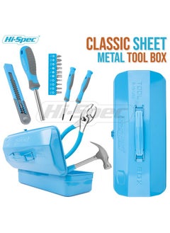 Hi-Spec 17Pc Blue Beginner Tool Kit Set & Metal Box. Complete Real Hand Tools For Diy Starters & Kids  - Image 3