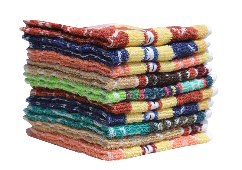 Mandhania Cotton Face Towel (Set of 10, Multicolour) - Image 2