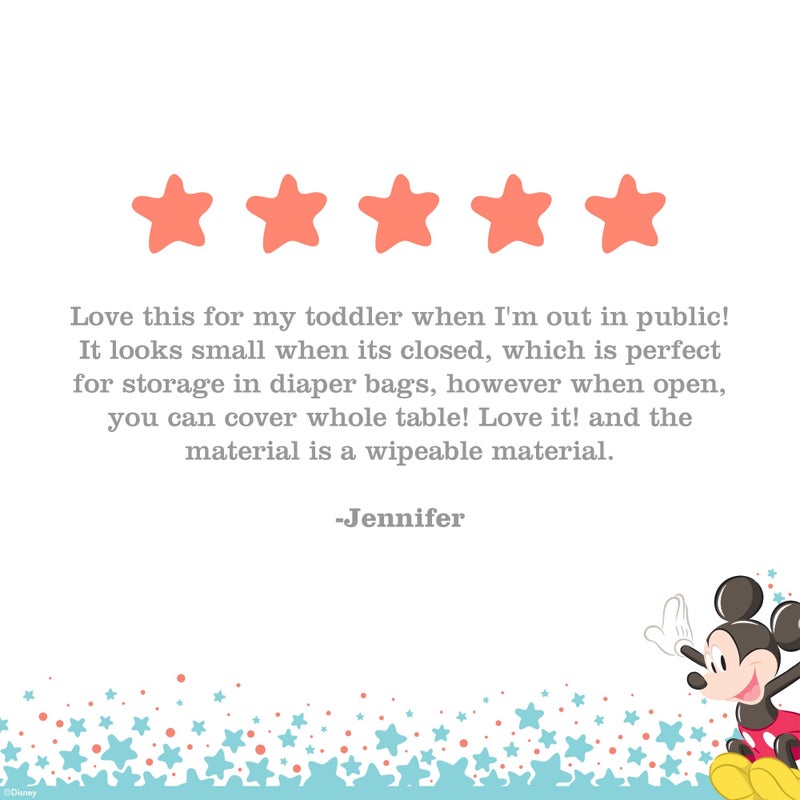 J.L. Childress Disney Baby by J.L. Childress Full Body Portable Changing Pad for Babies - Diaper Changing Mat for Travel, Baby Accessory Essentials, Wipeable & Water-Resistant, Foldable & Compact- Mickey Mouse Black - Image 5