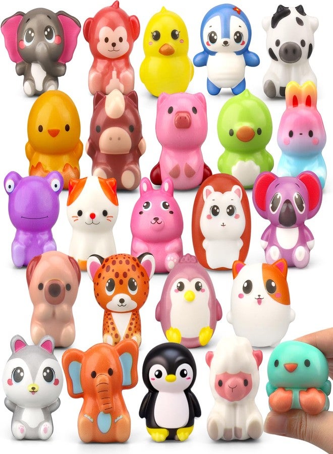 Cybemaga Easter Basket Stuffer 24 Pcs Foam Squeeze Toys for Kids Toddlers, Portable Soft Slow PU Animal Squishy Toys for Birthday Goodie Bag Stuffers, Perfect Prize Gift for Birthday Christmas Party - Image 1