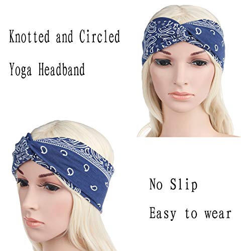 QIMOSHI 6 Packs Headbands for Women Cotton Knotted Yoga Sport Workout Fashion Hair Bands Headwrap - Image 2