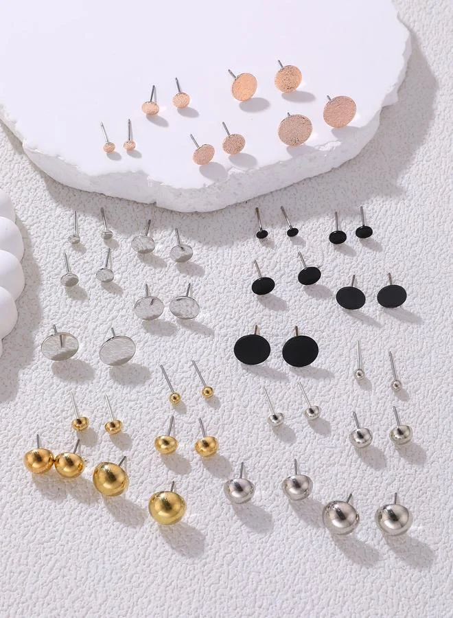 Take Two Set of 25 - Circle and Ball Stud Earrings