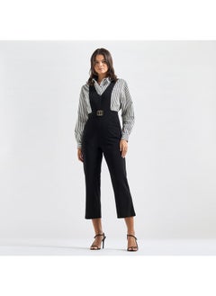 FAV Solid Jumpsuit with V-neck and Pockets  - Image 1