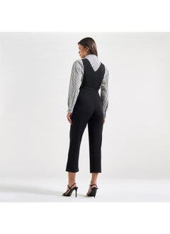 FAV Solid Jumpsuit with V-neck and Pockets  - Image 3
