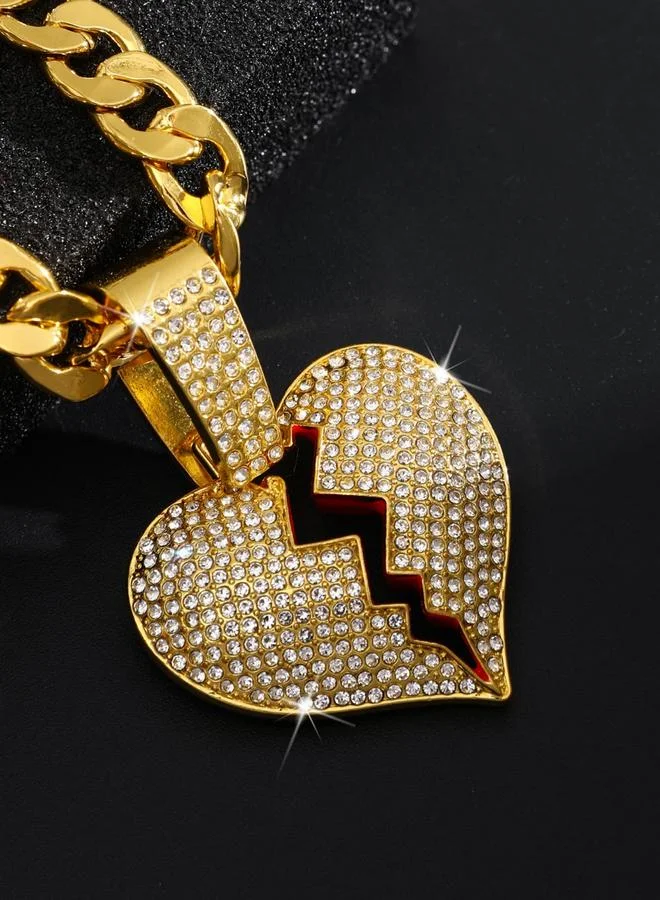 Take Two  Men Heart-Broken Drop Embellished Necklace for Men | Best Price UAE