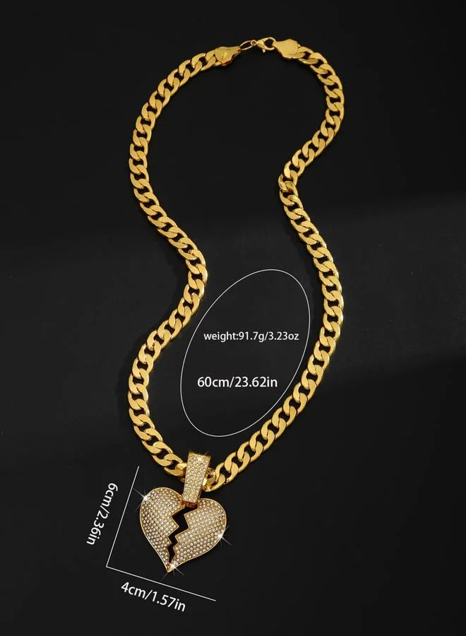 Take Two  Men Heart-Broken Drop Embellished Necklace for Men | Best Price UAE