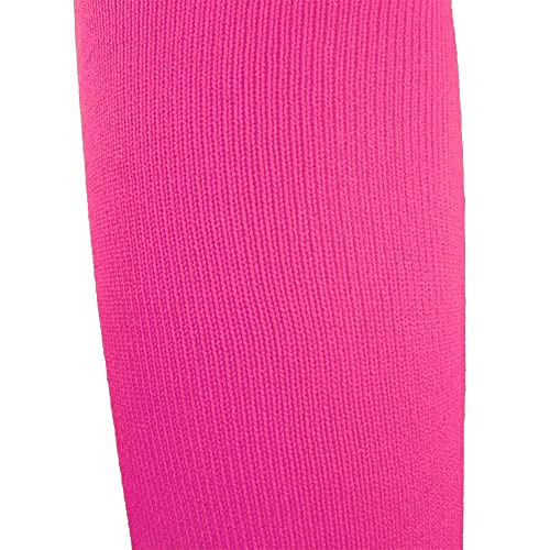 Fitliva Bulk Cheerleader Socks Team Sport Socks Knee Length High School University College Womens Mens Uniform (12Pack-Neon Pink) - Image 3