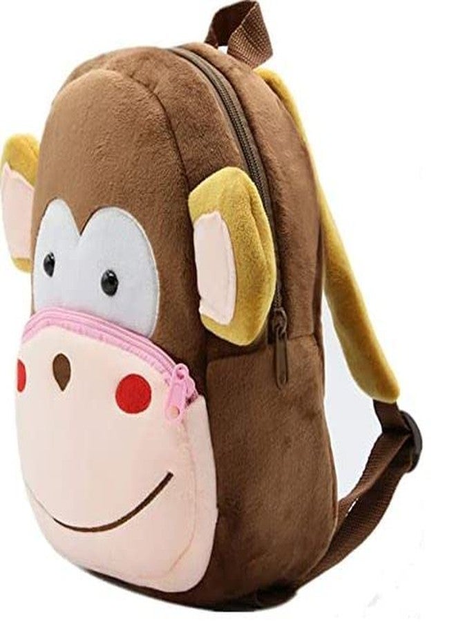 Delicado Cute Small Toddler Kids Backpack Plush Cartoon Mini Children School/Nursery/Picnic/Travelling Bag for Baby Girl Boy Age 1-5 Years (BrownMonkey_Bag) - Image 3
