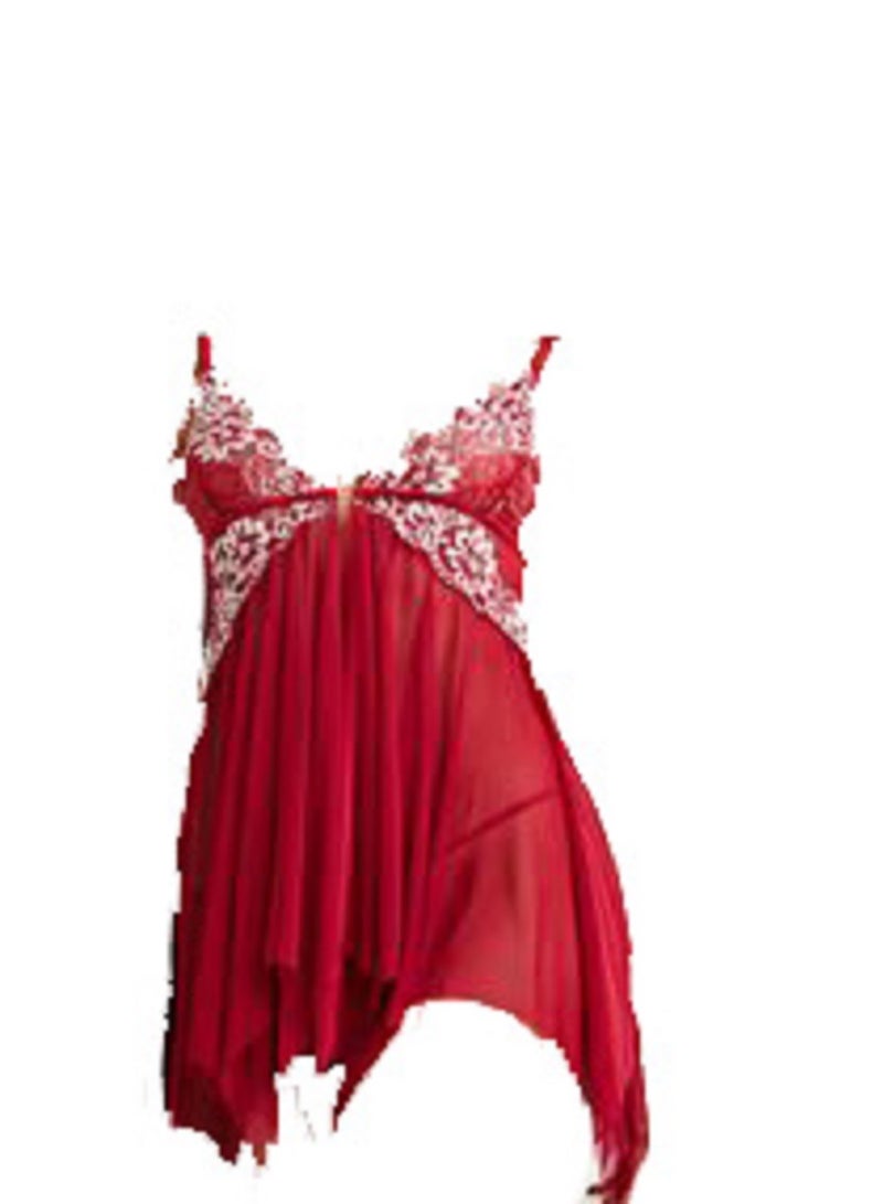 Women Lace Babydoll V Neck Sleepwear Nightdress.  - Image 2