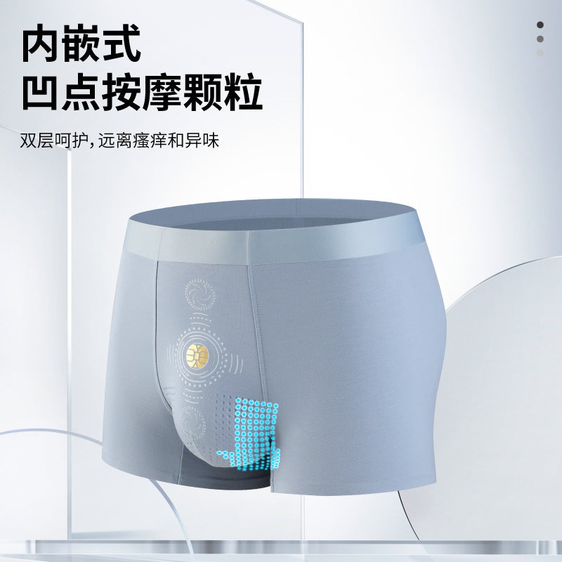 60 Modal Non-Trace Negative Ion Non-Trace Flat Angle One-Piece Solid Color Breathable Antibacterial Crotch Men'S Underwear - Image 4