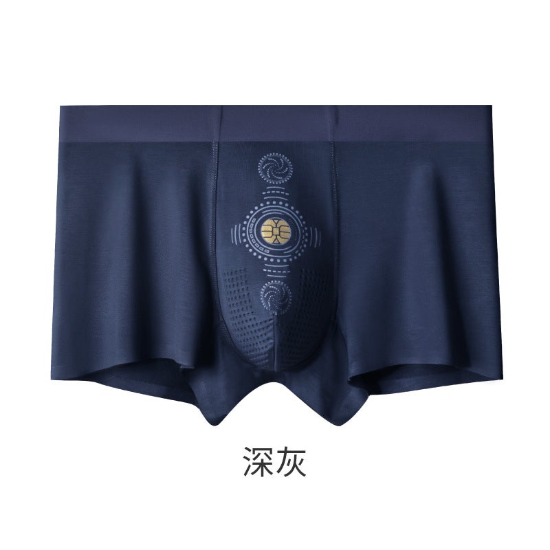60 Modal Non-Trace Negative Ion Non-Trace Flat Angle One-Piece Solid Color Breathable Antibacterial Crotch Men'S Underwear - Image 1