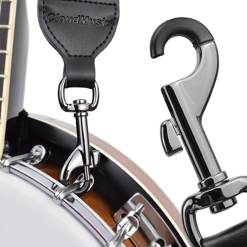 CLOUDMUSIC Banjo Strap Guitar Strap For Handbag Purse Jacquard Woven With Leather Ends And Metal Clips(Red Roses) - Image 4