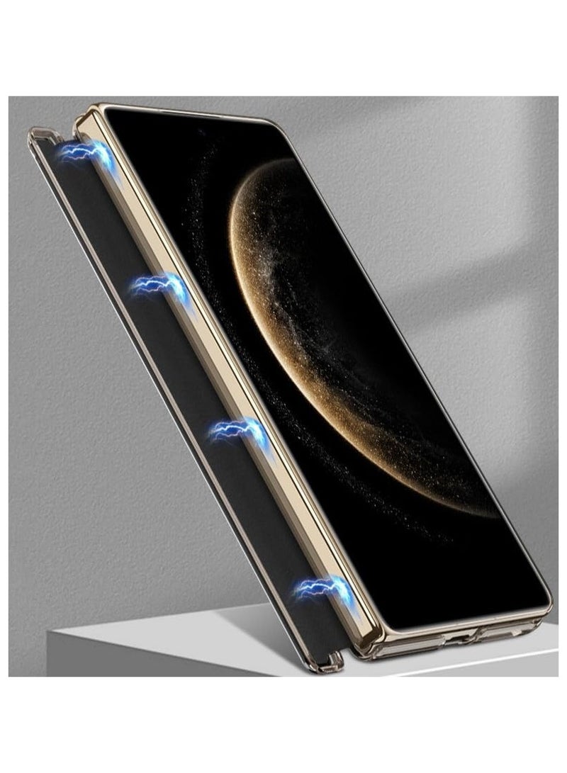 The shell is compatible with Huawei Mate X6 shell, luxurious leather shell, 270° rotating metal bracket, all-inclusive hinge protection against fall and shock protection rear cover  - Image 4