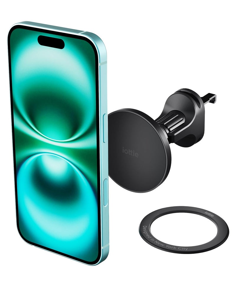 iOttie iTap 3 Magnetic Air Vent Car Mount Phone Holder with Magnetic Ring Adapter. Compatible with iPhone, Samsung Galaxy, Google Pixel, Huawei, LG, and All Qi Compatible Smartphones - Image 1