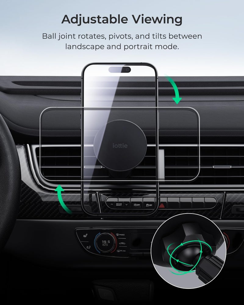 iOttie iTap 3 Magnetic Air Vent Car Mount Phone Holder with Magnetic Ring Adapter. Compatible with iPhone, Samsung Galaxy, Google Pixel, Huawei, LG, and All Qi Compatible Smartphones - Image 5