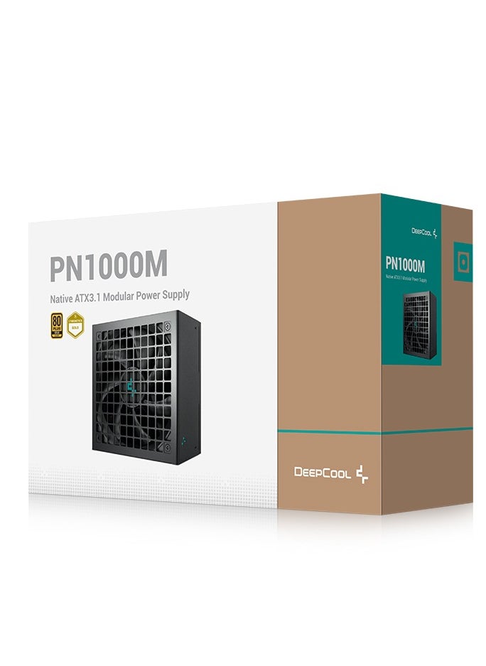 DEEPCOOL PN1000M Fully Modular Power Supply, 1000W, 80+ Gold, Active PFC + Half Bridge SRC LLC + DC to DC, Japanese Bulk Capacitors, 135mm FDB Fan, Black | R-PNA00M-FC0B-UK  - Image 1