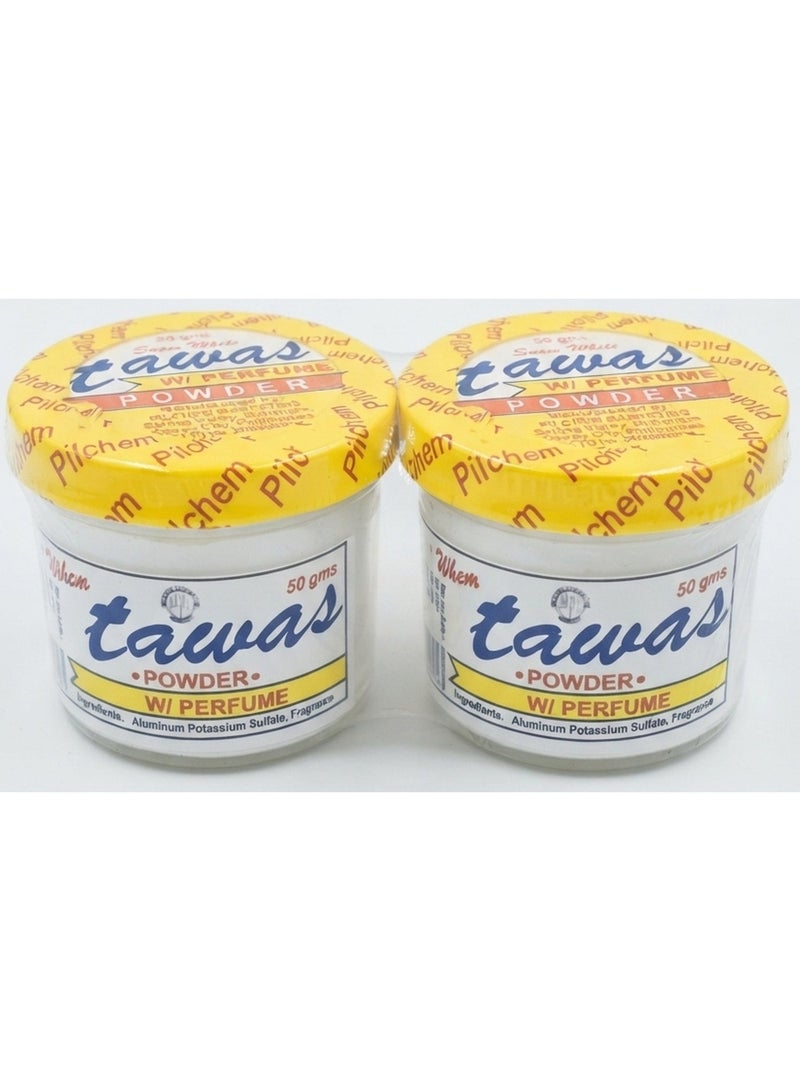 Snow White Tawas Powder For Remove Bad Odors 50 G X Pack Of 2 - Image 1