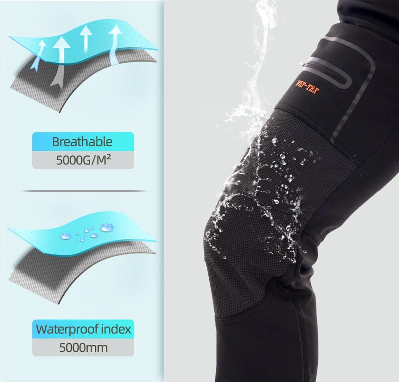 BenBoy Men's Snow Ski Outdoor Waterproof Windproof Fleece Cargo Hiking Pants,AN-SF1602M-BlackTall-XS - Image 4