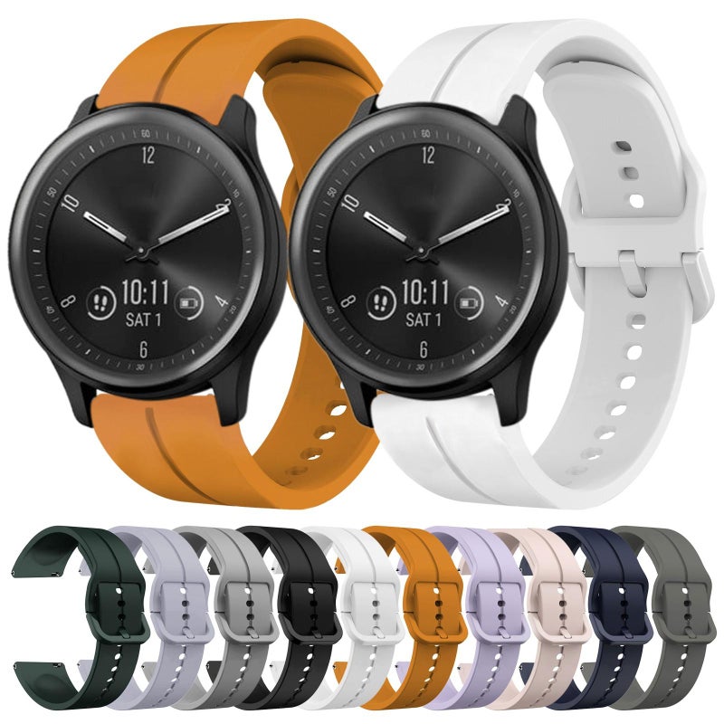 S-TOP For Garmin Vivomove Sport 20mm Loop Silicone Watch Band(Navy Blue) - Image 3