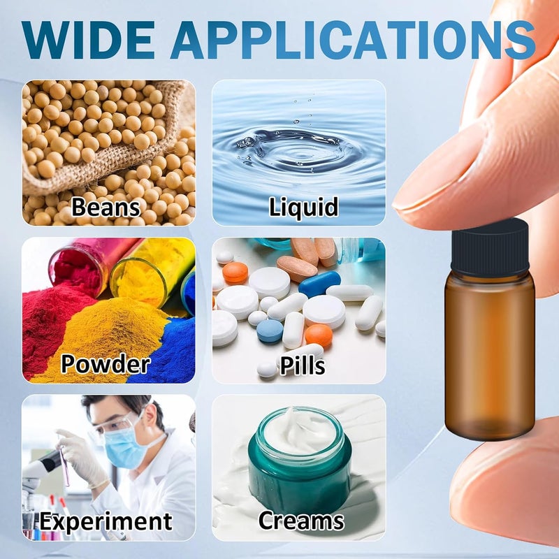 LVDALAB 100Pcs 0.1Oz/3ml Brown Glass Vials with Screw Cap, Glass Sample Vial with PE Stopper, Leak-Proof Small Glass Bottles Containers Essential Oil Bottles for Storage Liquid and Lab Use - Image 5