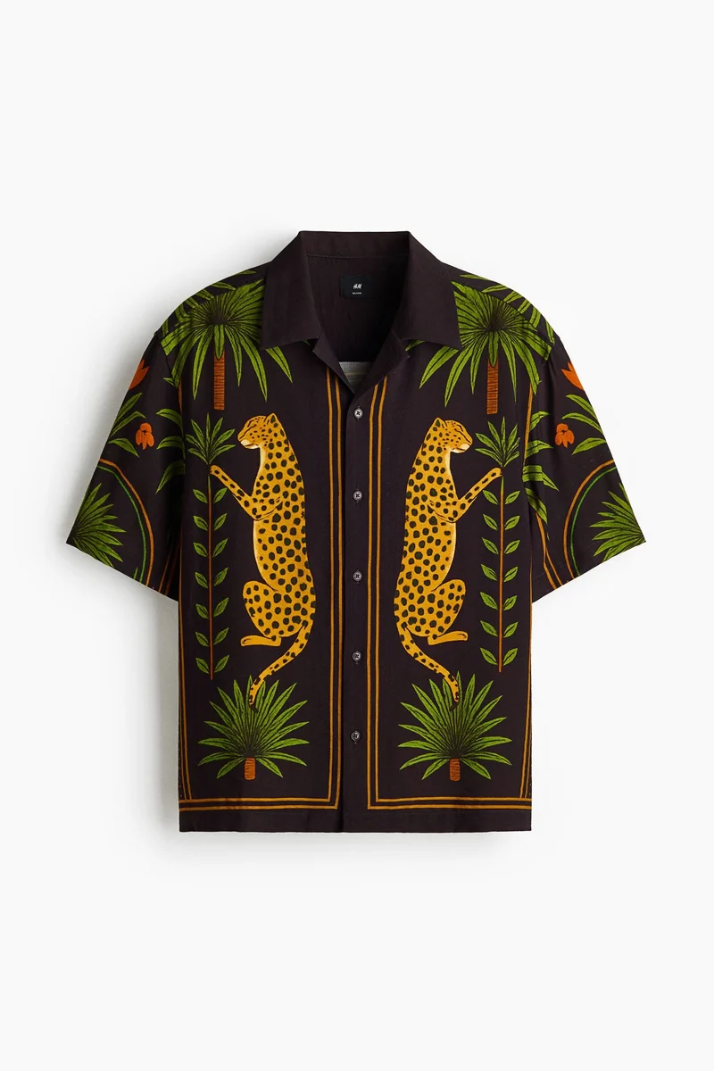 H&M  Relaxed Fit Printed resort shirt for Men | Best Price UAE