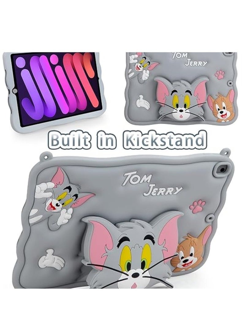 Kid Silica Shockproof Case Cover Tom Jerry Kids Shockproof Case, Silicon Case for iPad Air 2/Air 1/ for iPad 5th/6th Generation/for iPad Pro 9.7 inch Case Cartoon Cute 3D Soft for Boys Girls Teens Cool 3D Silicone Cartoon Case - Image 3