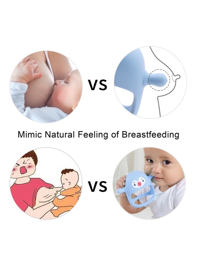 Smily Mia Penguin Silicone Baby Teether – Handheld Teething Toy for 0-6 Months, Pacifier Alternative for Breastfed Babies, Gum Massager & Teething Relief, BPA-Free, Dishwasher Safe, Pink - Image 2