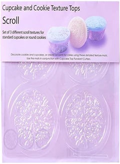 Rustomart Scroll Cupcake and Cookie Texture Tops, Made in China Transparent