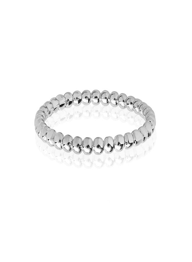 LeCalla خاتم زفاف من الفضة الاسترليني 925 من ليكالا بتصميم دائري، خاتم بسيط كلاسيكي قابل للتكديس للنساء (حجم الخاتم - 8)  - Image 4