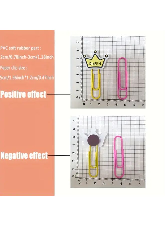 10 Colorful Paper Clips Scissors Pencil Heart Airplane Fun Office Supply Organizing Bookmarks - Image 2
