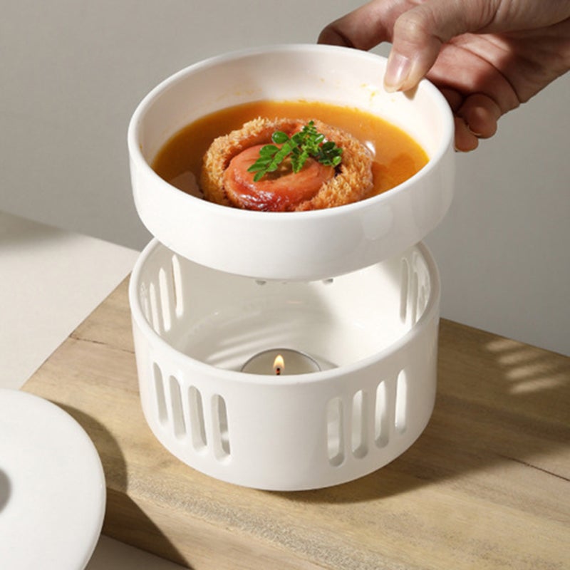 Small Ceramic Stew Pot Stockpot Candle Heating Soup Bowl Cubilose Stew Pot - Image 1