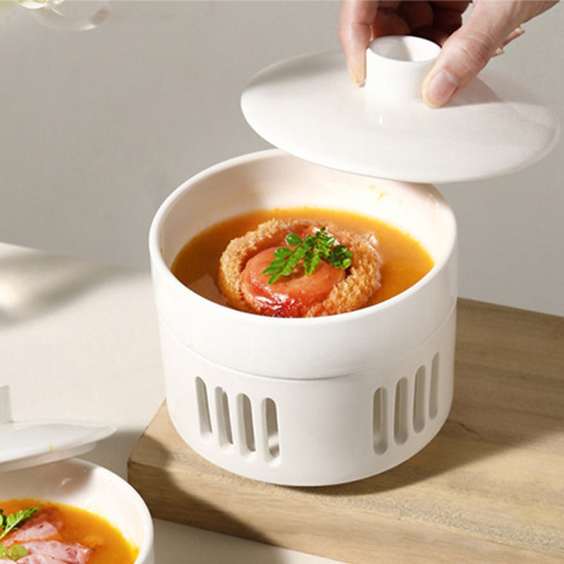 Small Ceramic Stew Pot Stockpot Candle Heating Soup Bowl Cubilose Stew Pot - Image 3
