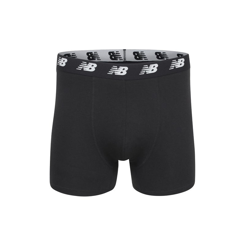 New Balance Men's No-Fly Cotton Performance Boxer Briefs, 5 Inch Inseam (3 Pack), Black/Black/Black, X-Large - Image 2