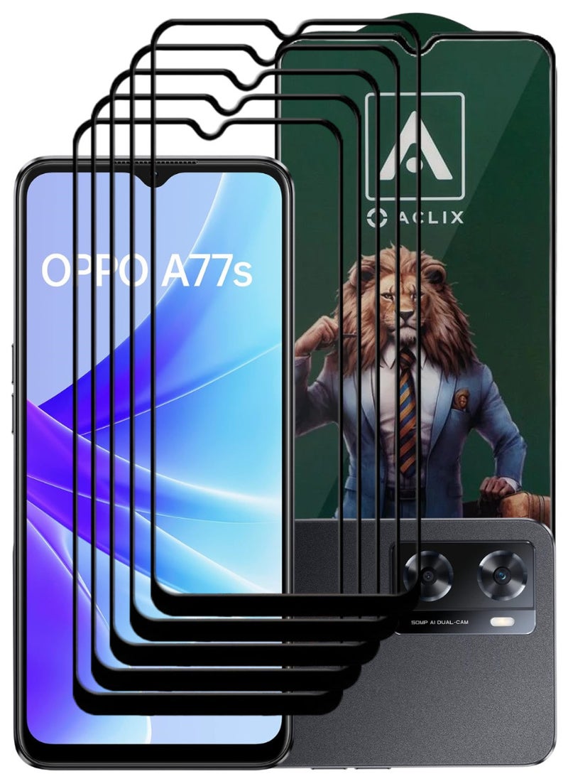 ACLIX 5 Pieces Antistatic ESD Dustproof Premium Quality High Definition Tempered Glass Screen Protector Designed For Oppo A77s - Image 1