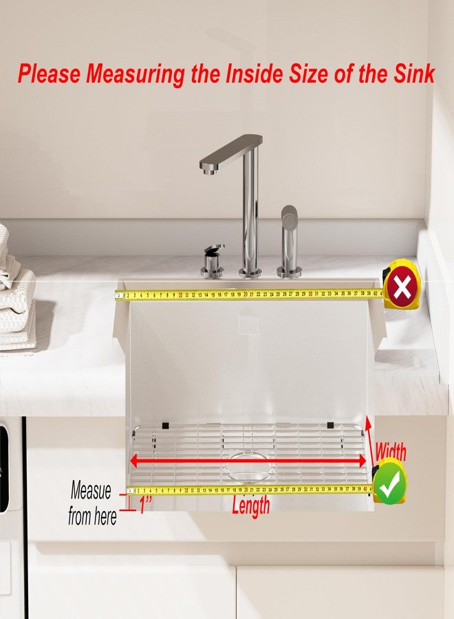 iPEGTOP Sink Rack for Bottom of Sink, Stainless Steel Sink Protector 28-3/8" x 14-3/16" Rear Drain Hole with Corner Radius, Sink Grid Sink Grate with Sink Hole Cover for Kitchen Sink Single Sink Bowl - Image 3