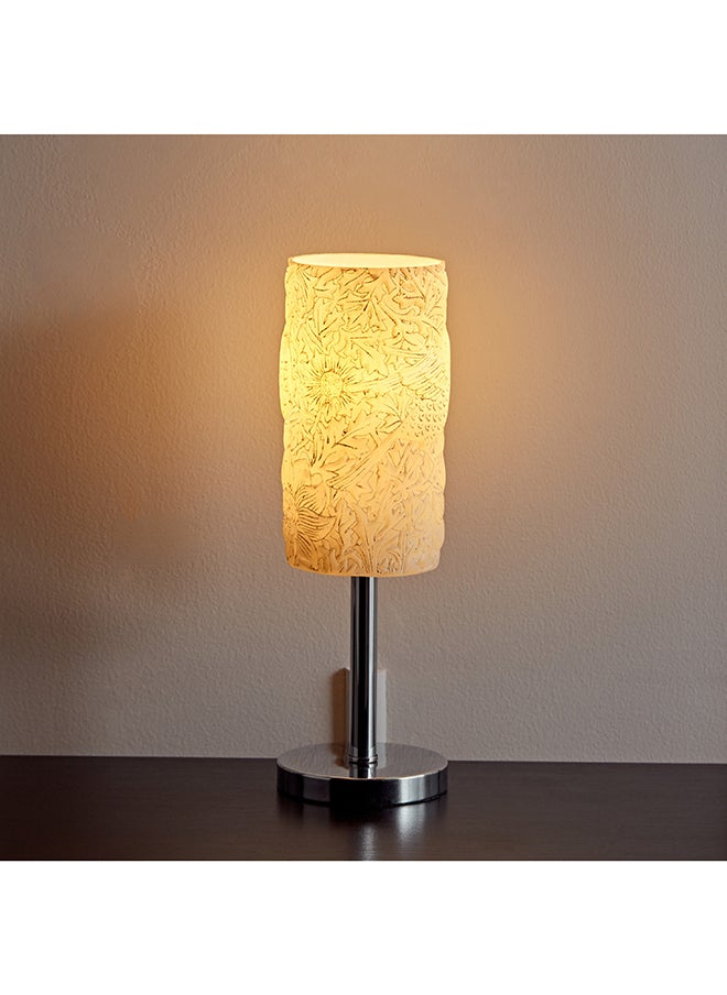 هوم بوكس - مصباح طاولة معدن منقوش بغطاء بتصميم طائر من جالينا - 12x37 سم - Image 1