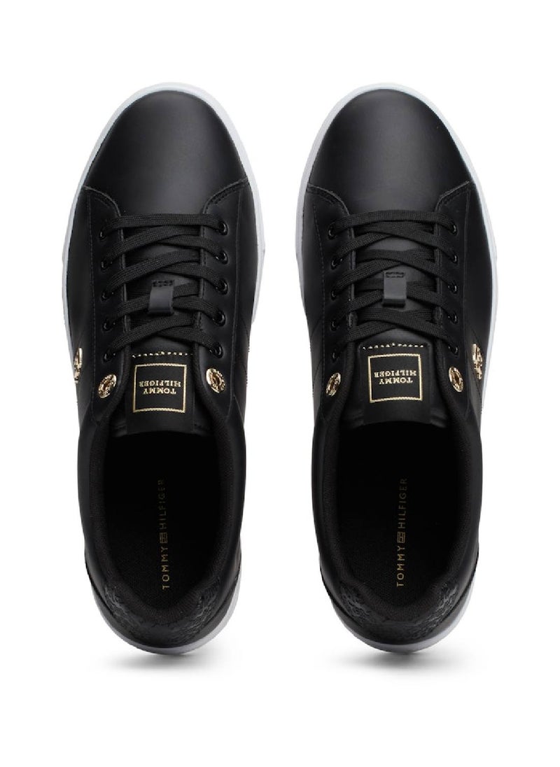 Women's Leather TH Monogram Sneakers - Leather, Black - pzsku/Z7BA221CCF75DE3DF070CZ/45/_/1741873996/aa00a924-f3c2-45f8-b663-1c551cc3c345
