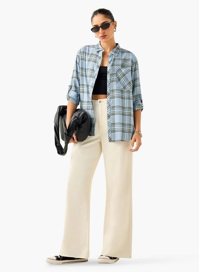 لي كوبر قميص لي كوبر كاروهات بقصة عادية وأكمام طويلة