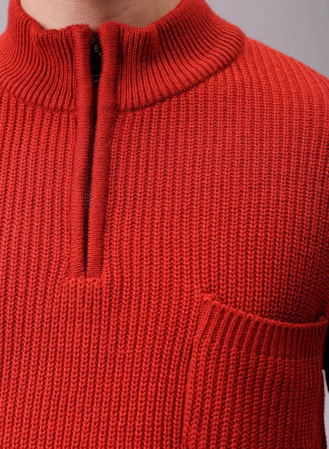 شركة المرآب الهندية Men Oversized Textured High Neck Sweater