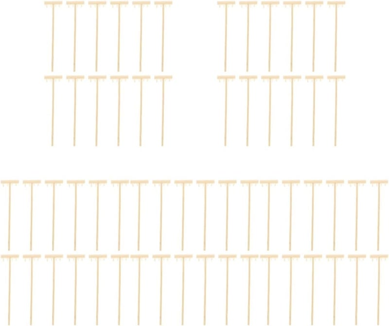 woobles 60 Pcs Mini Zen Mini Zen Garden Rake Sand Tray Rake Sandbox Rake Sand Rakes Bamboo Wood Colorx5pcs 14X3.5CMx5pcs - Image 1