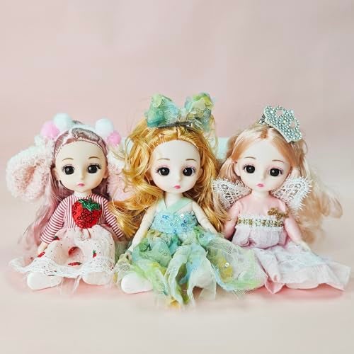 TNDCKP 6 Pcs 6 Inch Princess Girl Mini Dolls Small Princess Little Girl Miniature Dolls for 3 Year Old Girls 1 - Image 5