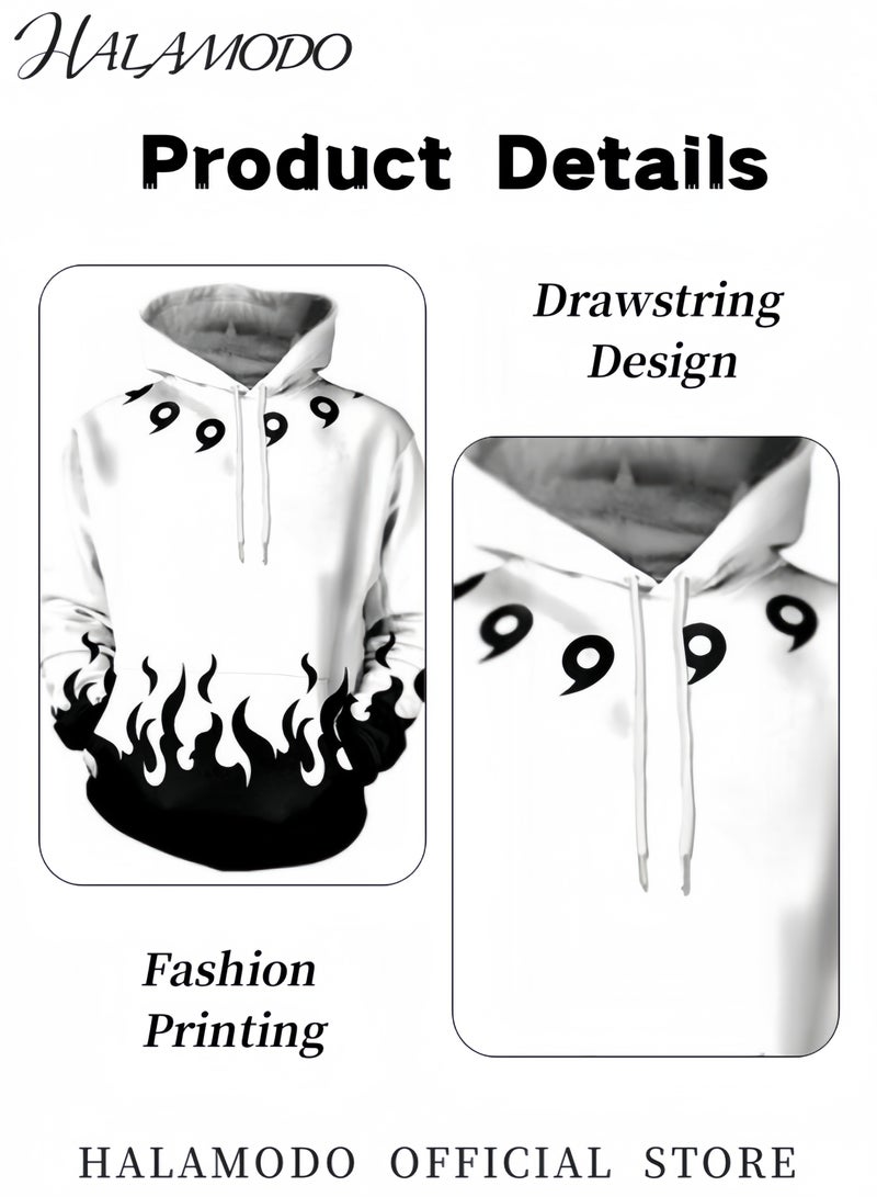 HALAMODO Unisex Hoodies with 3D Printed Cosplay Sweatshirt Novelty Long-Sleeved Tops Fashion Youth Pullovers Casual Sweatshirts Sportswear with Drawstrings & Large Pockets for Men Women Boys Girls  - Image 5