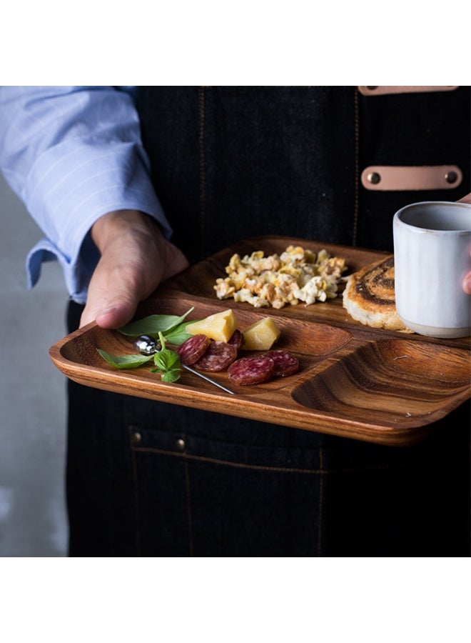 دوغي صينية خشبية ، طبق تقديم متعدد الأغراض للوجبات الخفيفة ، الجبن ، الفواكه ، الخبز ، القهوة والحلويات ، صينية ديكور المطبخ المصقولة الآمنة للطعام ، مثالية للعيد وديكورات رمضان - Image 3
