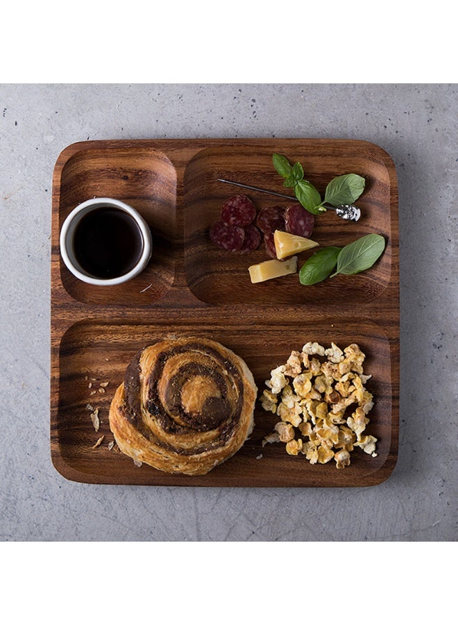 دوغي صينية خشبية ، طبق تقديم متعدد الأغراض للوجبات الخفيفة ، الجبن ، الفواكه ، الخبز ، القهوة والحلويات ، صينية ديكور المطبخ المصقولة الآمنة للطعام ، مثالية للعيد وديكورات رمضان - Image 4