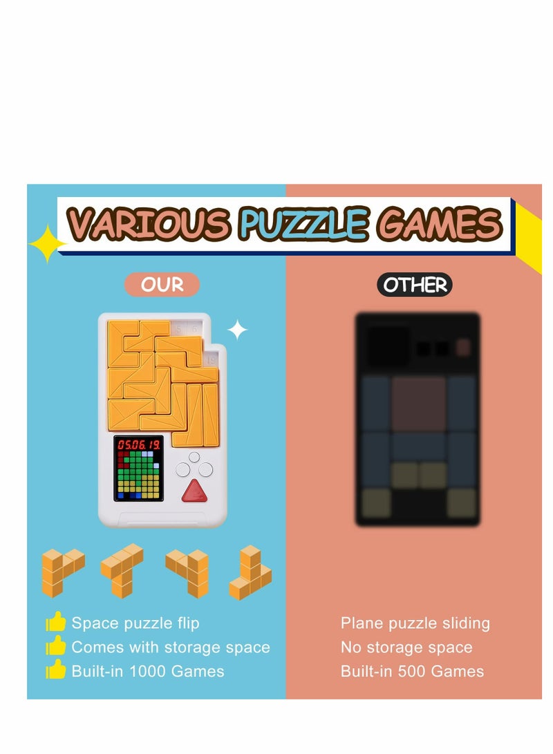 SYOSI Logic Puzzle Slide Games Brain Toy, 1000+ Levelled Up Challenges Teaser Puzzles, Interactive Fidget Handheld Game Console, Electronic Education Travel STEM Preschool Toys - Image 3