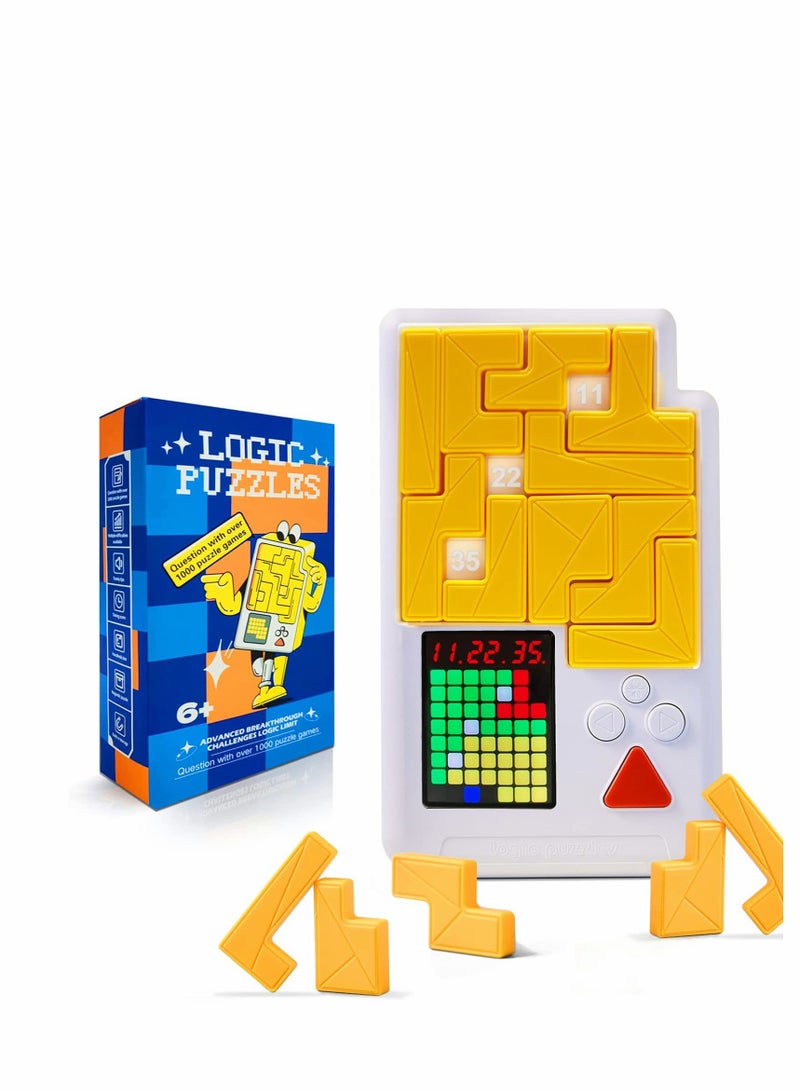 SYOSI Logic Puzzle Slide Games Brain Toy, 1000+ Levelled Up Challenges Teaser Puzzles, Interactive Fidget Handheld Game Console, Electronic Education Travel STEM Preschool Toys - Image 1